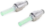 Dodaco Set lumini LED pentru ventil, cu senzor de miscare, lumina verde , compatibil universal pentru masini si biciclete, impermeabil, carcasa metalica