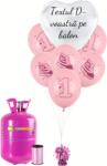 Personal Set de petrecere cu heliu personalizat roz 1. - Pantof 16 buc
