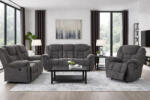  Set canapele 3+2+1 Foreside Recliner Tapitat Stofa Gri (C3798) Canapea