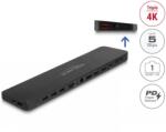 Delock Docking station DisplayLink USB type C la Displayport/2xHDMI/5xUSB-A/1xUSB-C/LAN/SD+microSD/Audio/PD 80W, Delock 88050 (88050)