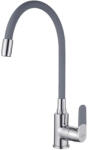 INVENA JOGA konyhai csaptelep, álló, flexibilis kifolyócsővel, szürke-króm (32-L05-C)