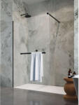 Radaway Modo New Black II Walk-in fekete zuhanyfal törölközőtartóval 110 átlátszó (389114-54-01W)
