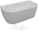 M-Acryl New Velvet különleges akril kád 160x85 fekete előlappal, fehér lefolyóval (12583)