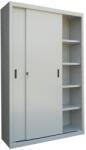 B4U Fiset metalic, 2 usi glisante, 4 polite, 40 kg/polita, 1200x450x1900mm, gri, A166/9 B4U, montat (A166) Dulap arhivare