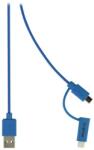 Valueline Cablu alimentare si sincronizare albastru USB 2.0 A tata - micro B tata cu adaptor lightning 1m cupru Valueline (VLMP39400L1.00) - habo