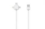 allocacoc Cablu USB Type C micro USB Lightning 1.5m alb Allocacoc (CABLE-USB/MC3-1.5WE-ALC) - habo