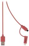 Valueline Cablu alimentare si sincronizare rosu USB 2.0 A tata - micro B tata cu adaptor lightning 1m cupru Valueline (VLMP39400R1.00) - habo