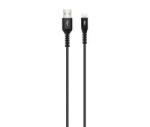 Well Cablu de date si incarcare micro USB 2.1A 1m Well negru (CABLE-USB/UUSB-1BK01-WL) - habo