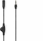 Nedis Cablu audio Jack Stereo cu control volum Nedis 3.5mm tata - 3.5mm mama 1m negru CAGL22090BK10 (CAGL22090BK10)