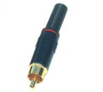 Somogyi Elektronic Mufa RCA tata metal aurit cu marcaj alb/negru HOME (RCA 11MF) - habo