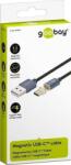 Goobay Cablu USB2.0 cu mufa magnetica USB Type C 1.2m negru Goobay (59039) - habo