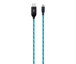 Well Cablu date incarcare micro USB 1m 2.1A Well flux de lumina albastra (CABLE-USB/UUSB-1BE03-WL) - habo