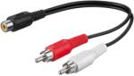 Goobay Cablu adaptor audio Y STEREO 2x RCA tata la 1x RCA mama 0.2m 50008 Goobay (50008) - habo