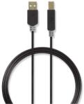 Nedis Cablu USB 2.0 A tata - USB-B tata imprimanta 3m antracit Nedis (CCBW60100AT30)