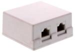 Well Priza dubla UTP cat6 RJ45 neecranat pe tencuiala Well (LANBOX-SM-U6X2-WL) - habo
