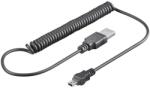 Goobay Cablu de date USB A tata- mini USB B tata spiralat 1m Goobay (48968) - habo