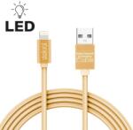 Delight Cablu date incarcare iPhone lightning lumina LED 1m Delight auriu (55442I-G) - habo