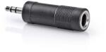 Nedis Adaptor audio stereo Nedis Jack 3.5 mm tata - Jack 6.35 mm mama negru 1buc CAGP22935BK (CAGP22935BK) - habo