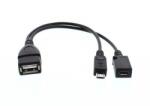 Well Cablu adaptor OTG USB mama - micro USB tata date/alimentare mama Well (ADAPT-USBF/UUSB2/OTG-0.15BK-WL)