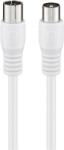 Goobay Cablu COAXIAL TV antena 3m mama-tata 75ohmi clasa A 85dB Dublu ecranat CCS alb Goobay 66615 (66615)