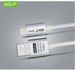 GOLF Cablu METAL iPhone Golf 10i argintiu 1m 2.1A Fast Charging (GC-10iS) - habo
