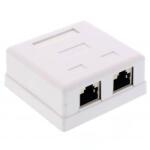 Well Priza dubla RJ45 FTP CAT5e conector ecranat pe tencuiala Well (LANBOX-SM-F5X2-WL)