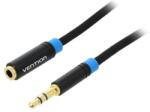 Vention Cablu 0.5m Jack 3.5 mm 3pin mama - Jack 3.5 mm 3pin tata negru VENTION VAB-B06-B050-M (VAB-B06-B050-M)