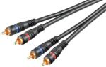 Goobay Cablu audio STEREO 2x RCA 0.2m tata-tata dublu ecranat OFC Goobay (50433)