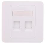 Well Capac priza RJ45 fara Keystone 2 porturi alb Well (LANWP-2P-WL) - habo