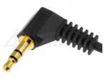 4CarMedia Cablu aurit Jack 3.5 mm 3 pini mufa in unghi tata-tata 0.8m negru 4CarMedia (JACK3.5-SK)