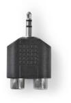 Nedis Adaptor Audio Stereo Jack 3.5 mm tata - 2x RCA mama Nedis (CAGP22940BK) - habo