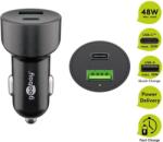 Goobay Incarcator 12-24V auto rapid dublu USB si USB type C PD 3A 48W Goobay (39908)