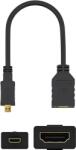 Goobay Cablu adaptor micro HDMI tata - HDMI mama 15cm v2.0 4K 60Hz 2160p GoPro Raspberry Pi Goobay 58683 (58683)