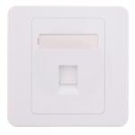 Well Capac priza RJ45 fara Keystone 1-port alb Well (LANWP-1P-WL) - habo