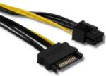 Qoltec Cablu SATA PCIe 6pin mama - SATA 15pin tata 0.15m SATA III QOLTEC 53989 (53989)