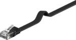 Goobay Cablu UTP CAT6 plat mufat 0.5m negru patchcord cupru 2x RJ45 Goobay (95379)