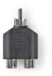 Nedis Adaptor Subwoofer RCA tata - 2x RCA mama negru Nedis (CAGP24940BK)