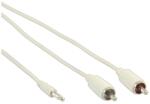 Valueline Cablu audio jack stereo 3.5 mm tata - 2x RCA tata 1m alb Valueline (VLMB22200W10) - habo