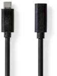 Nedis Cablu prelungitor USB3.2 Gen 1 type C tata - USB type C mama 1m 4K60Hz 60W negru Nedis CCGL64010BK10 (CCGL64010BK10)