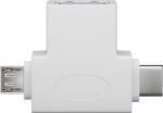 Goobay Adaptor USB 3.0 A mama la tata micro USB +USB Type C tata alb Goobay (55555) - habo