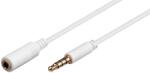 Goobay Cablu prelungitor 3m AUX casti 4-pin JACK 3.5 mm STEREO aurit mama-tata AWG28 cupru alb Goobay 62363 (62363) - habo