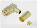 YIZN Jiangsu Tengyu Electronics co Conector SMA mufa tata unghi 90 grade aurit RG58 de crimpat pe cablu H3473A COPPER (H3473A COPPER)