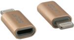 GOLF Adaptor conector mama Micro USB - iPhone Ligtning tata auriu Golf (IPADACONMI) - habo