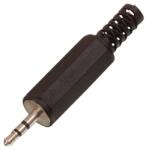 Valueline Conector mufa jack stereo 2.5 mm tata platic negru cu protector cablu VALUELINE (JC-024)