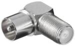Goobay Adaptor coaxial 90 grade tata la F mama metal Goobay (12236)