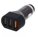 Well Alimentator USB bricheta auto Quick Charge 3 iesiri 28W negru Well (PSUP-USB-QC354BK-WL) - habo