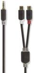 Nedis Cablu audio adaptor Jack 3.5 mm Stereo tata - 2x RCA tata 0.2m Nedis (CABW22250AT02)