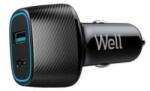 Well Incarcator auto Well 63W 1XUSB TYPE C PD 45W + USB-A QC 18W negru PSUP-USB-CPQ6301BK-WL (PSUP-USB-CPQ6301BK-WL)