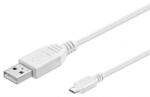 Goobay Cablu USB A tata la micro USB tata 1.8m Hi-Speed USB 2.0 alb Goobay (95143) - habo