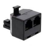 Well Adaptor 1x RJ11 6P4C tata - 2x RJ11 6P4C mama negru Well (TEL-0007BK-WL)